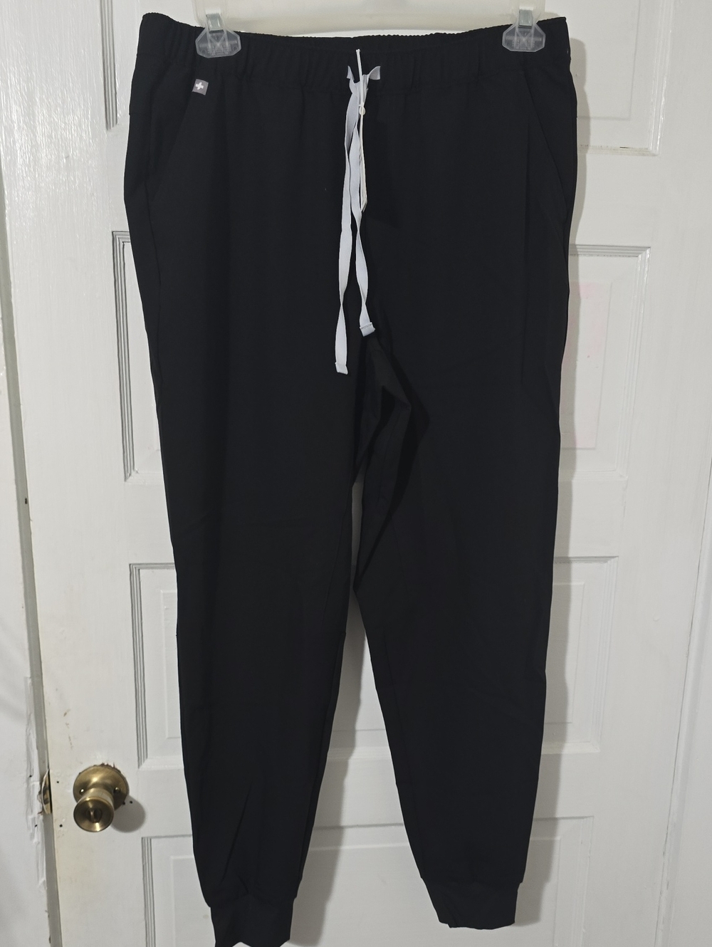 Figs Black Jogger Pants with White Drawstring